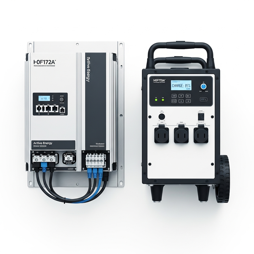 Bluetti EP900 inverter and EcoFlow Delta Pro Ultra inverter side by side showing front panel connections